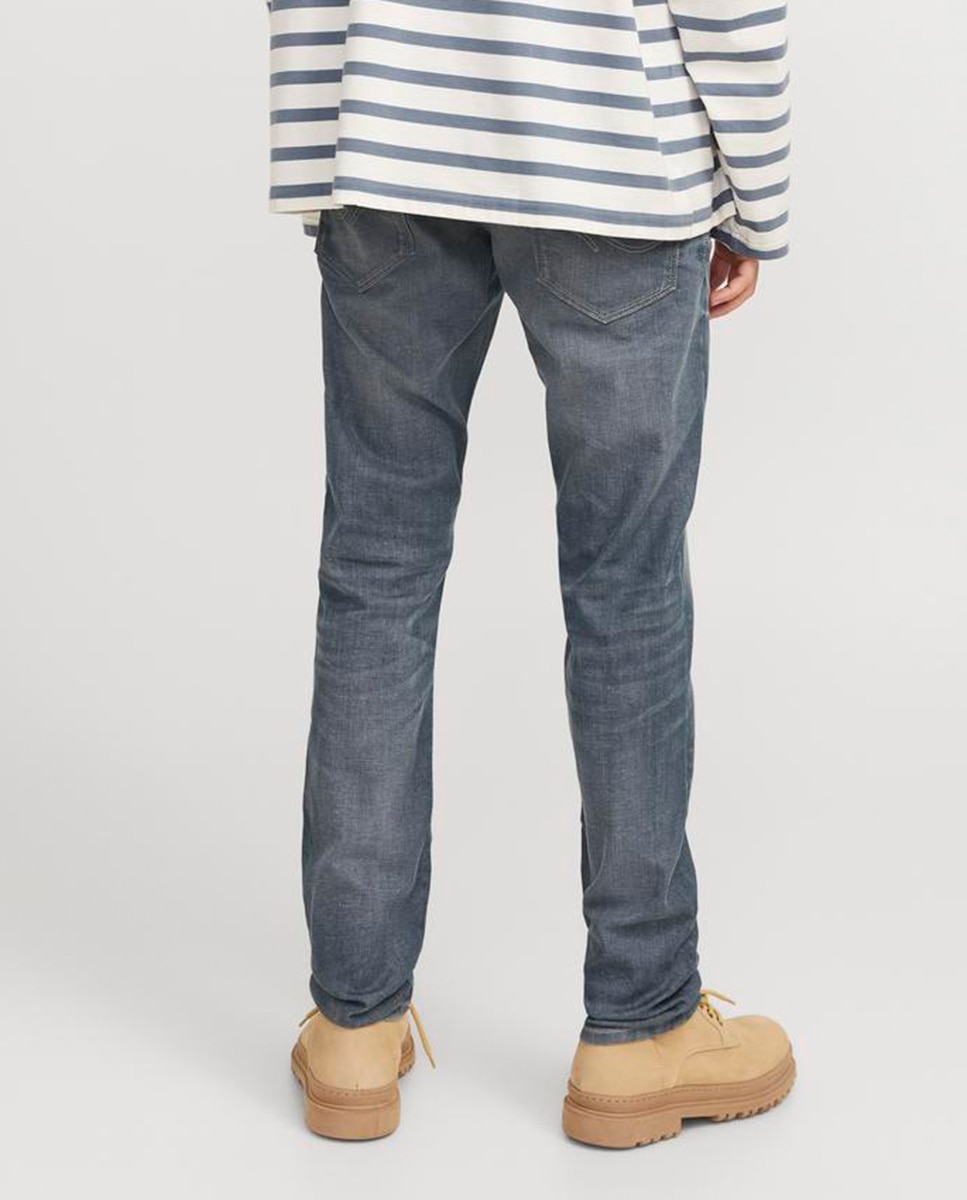 Jeans Slim com Cintura Baixa Cinzento-3