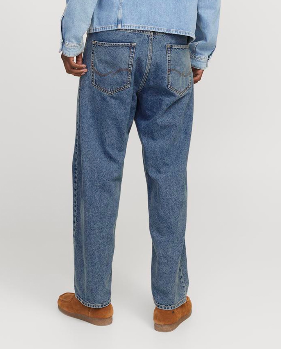 Jeans Loose com Bolsos Azul-3