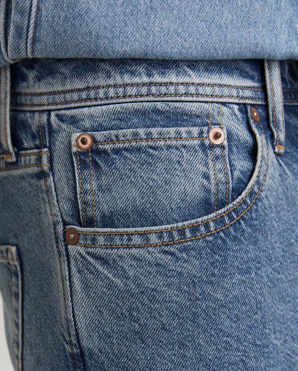 Jeans Loose com Bolsos Azul-5