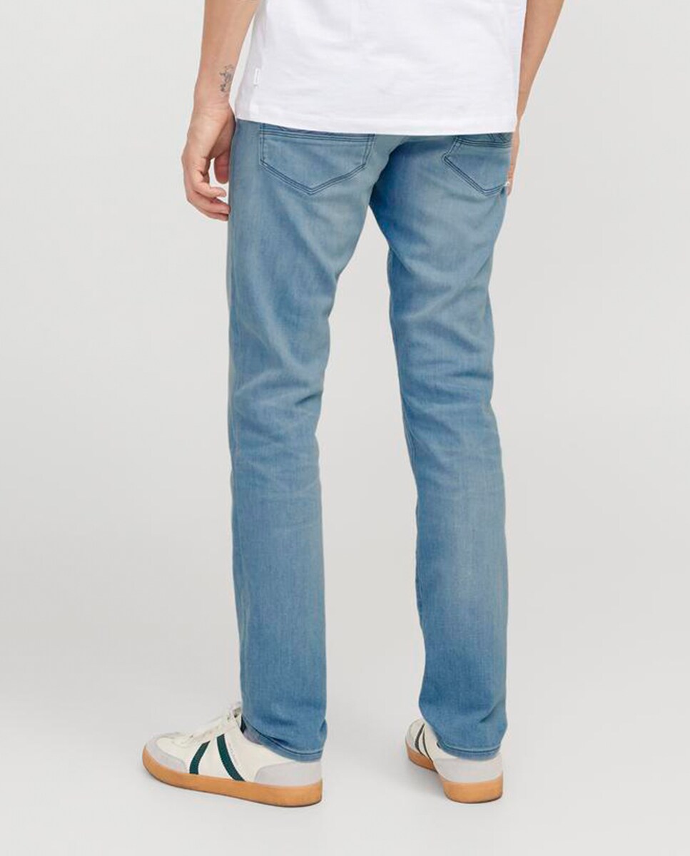 Jeans Slim com Bolsos Azul-3