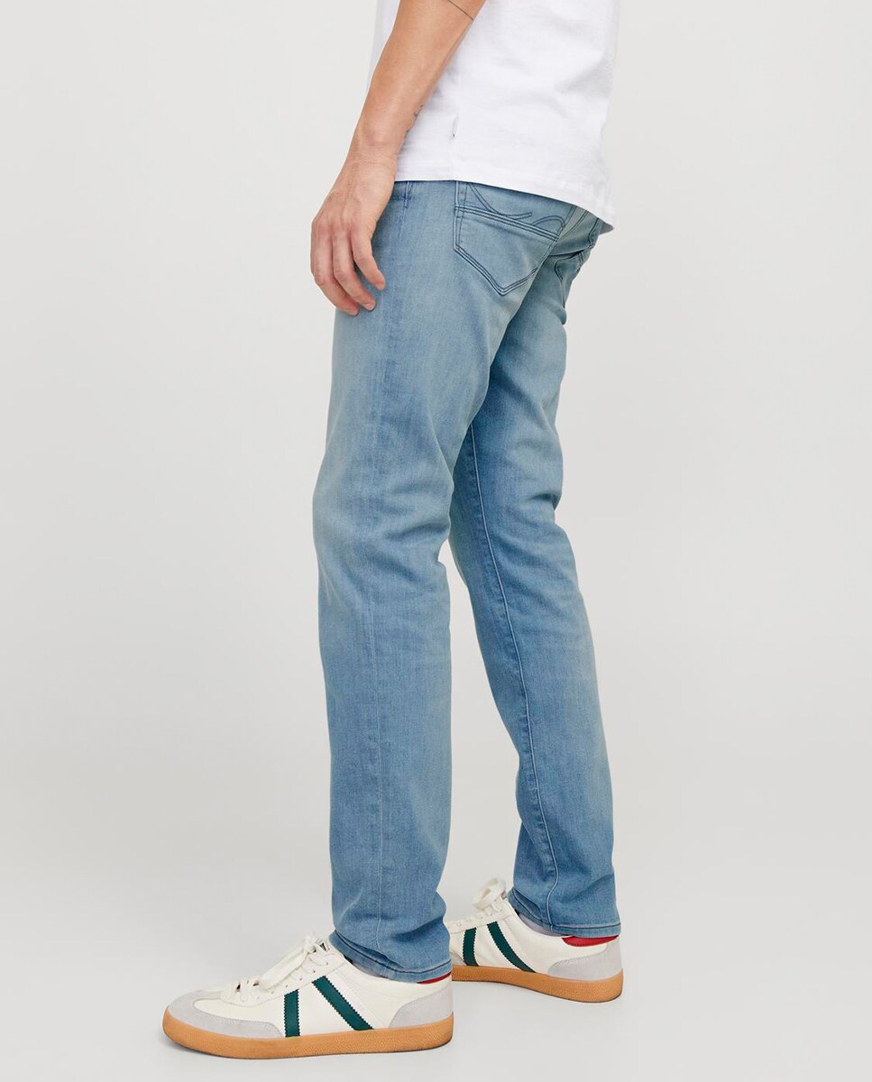 Jeans Slim com Bolsos Azul-4