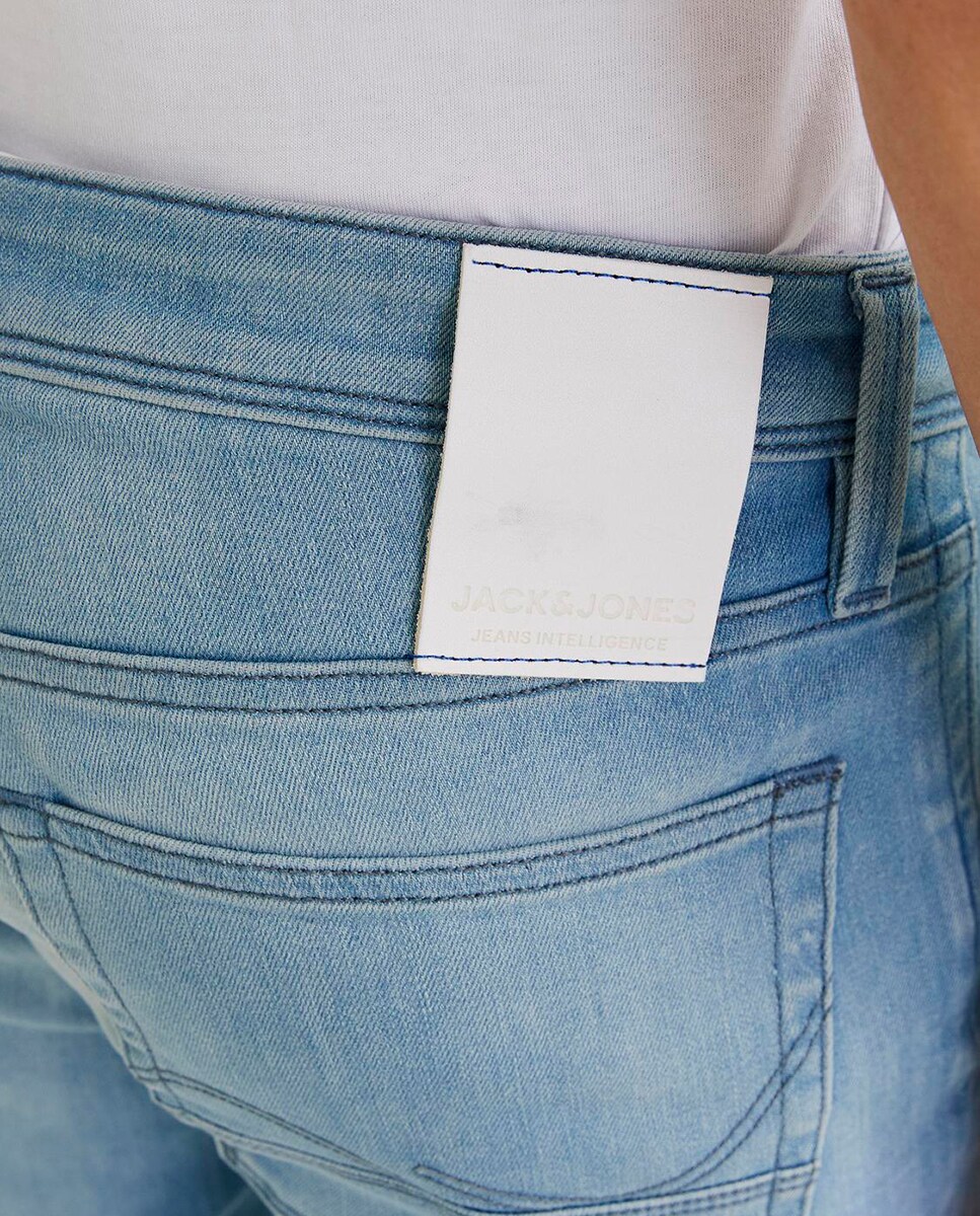 Jeans Slim com Bolsos Azul-5