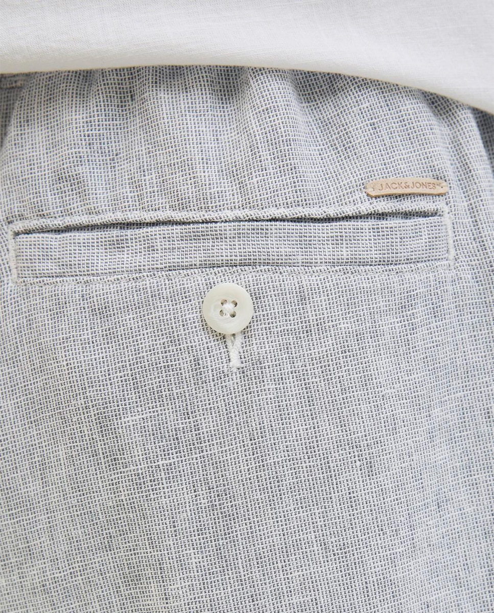Calças Chino com Cordões Azul-5