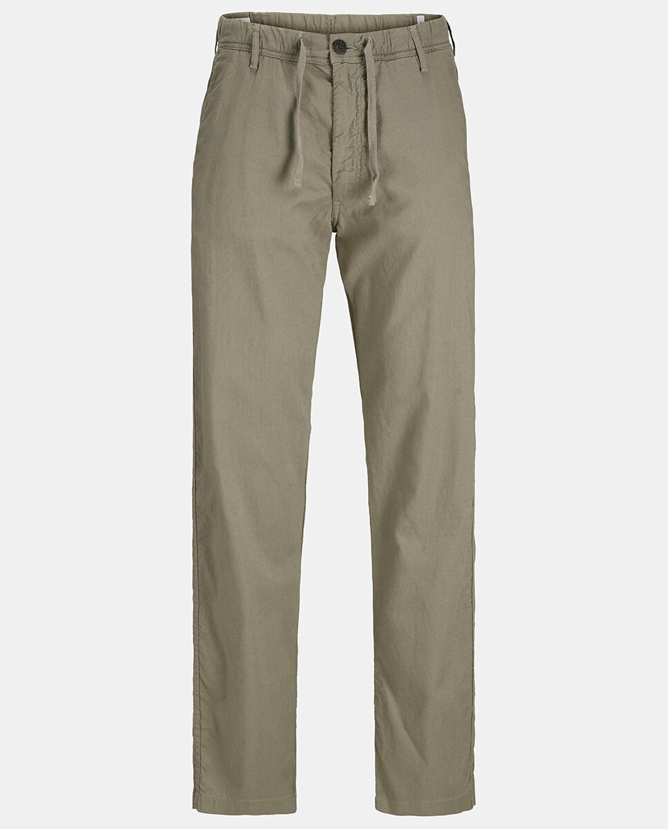Joggers com Cordões e Cintura Subida Verde-4