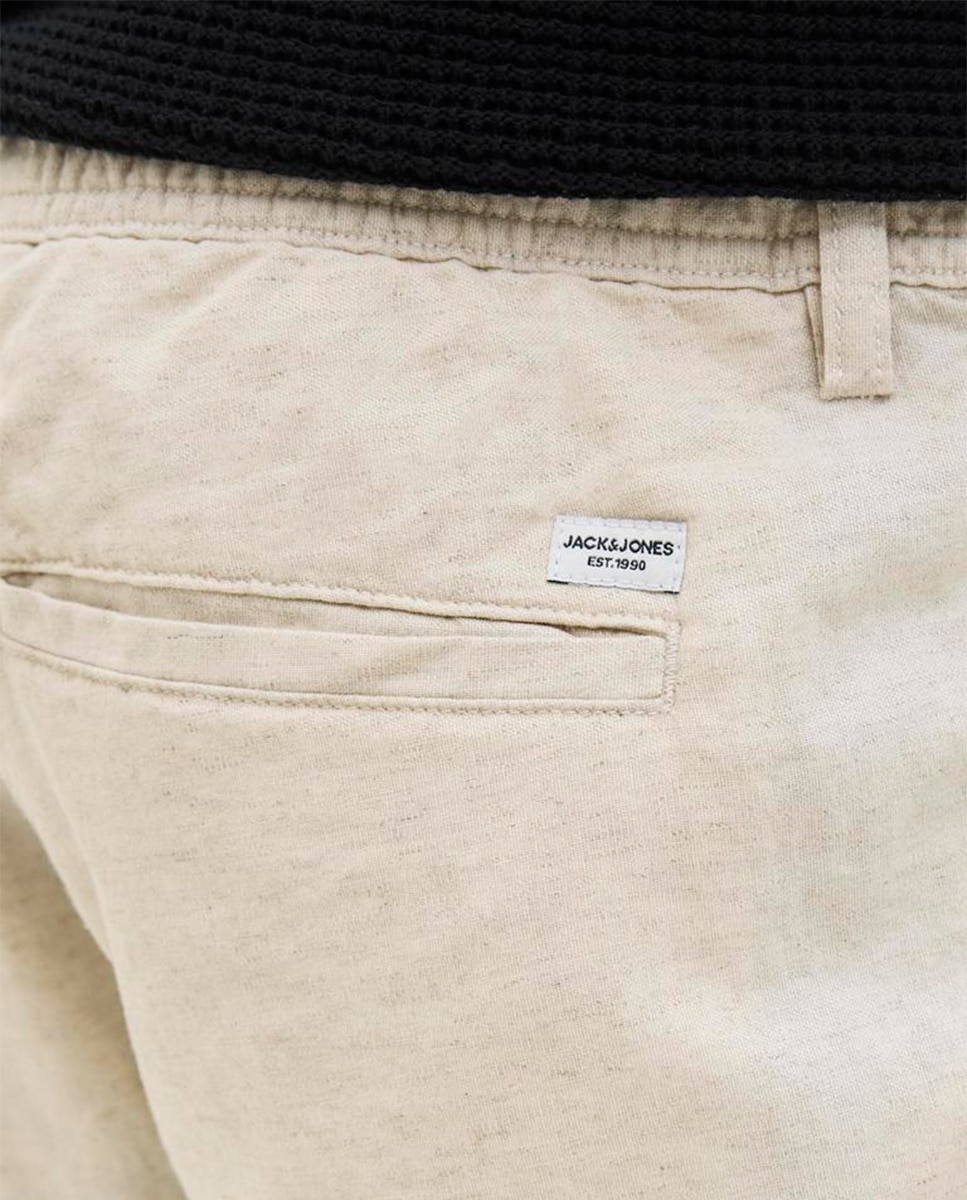 Pantalón Jogger con cordones y cintura alta de hombre - Jack & Jones - Beige Beige-5