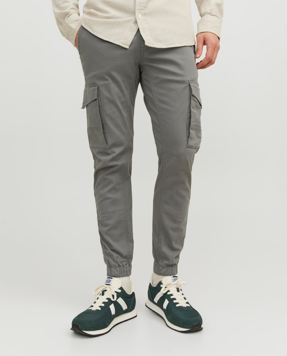 Pantalones cargo de hombre slim fit - Jack & Jones - Gris claro Gris claro-2