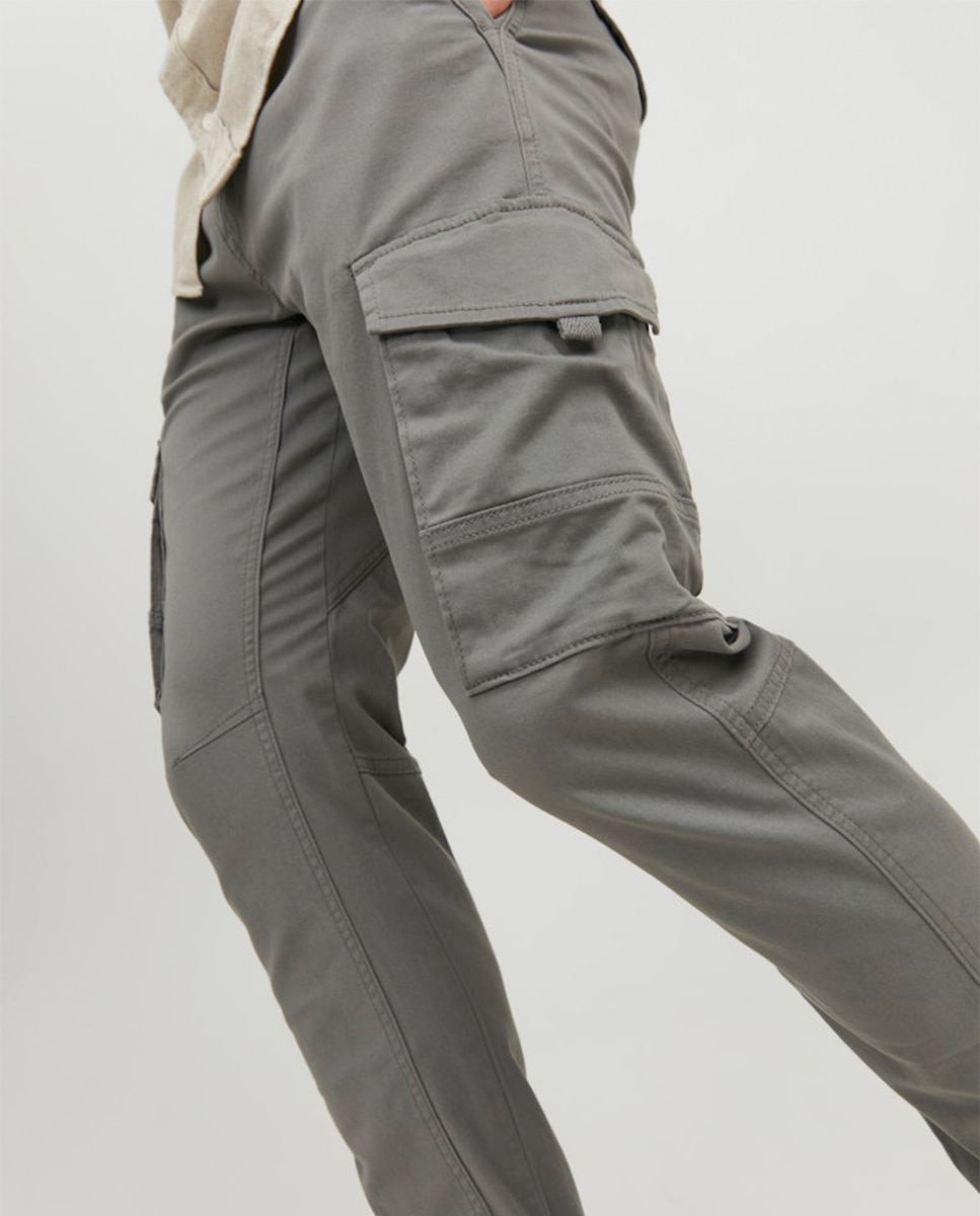 Pantalones cargo de hombre slim fit - Jack & Jones - Gris claro Gris claro-4