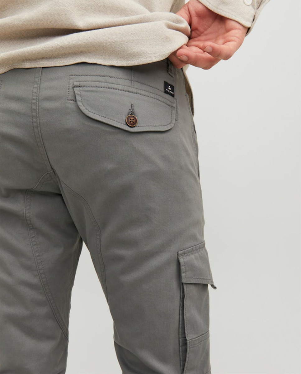Pantalones cargo de hombre slim fit - Jack & Jones - Gris claro Gris claro-5