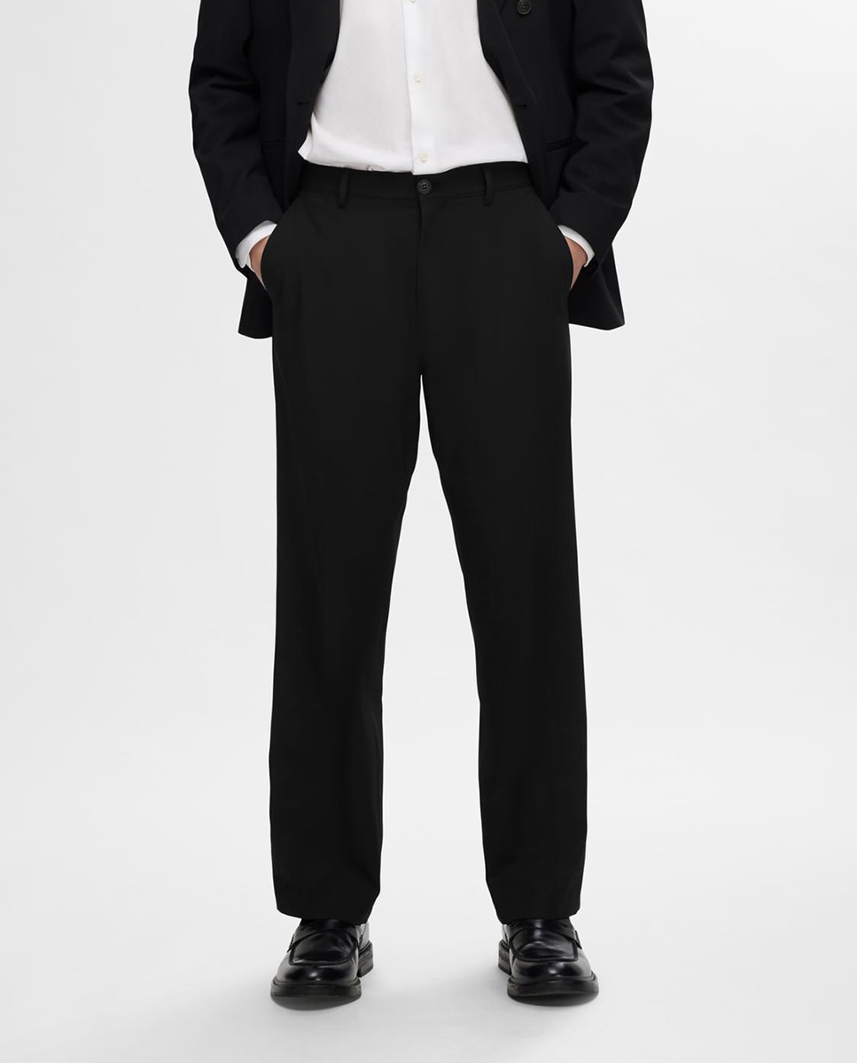 Calças Formais Tipo Loose Preto-2