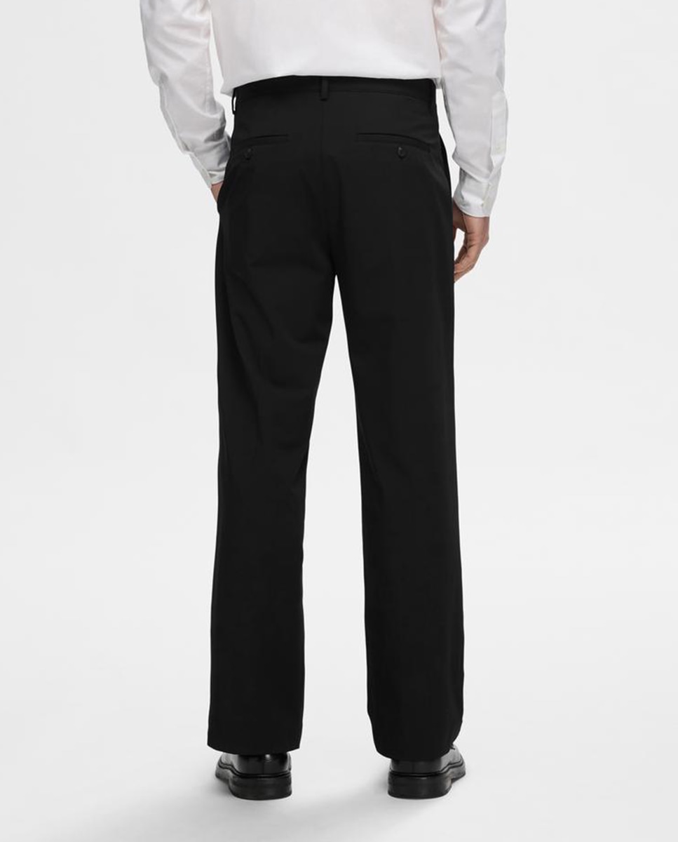Calças Formais Tipo Loose Preto-3