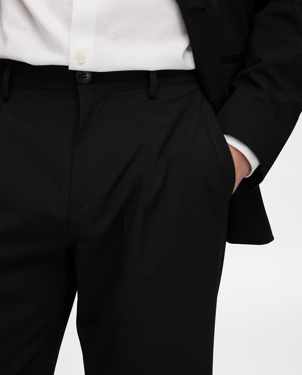 Calças Formais Tipo Loose Preto-5