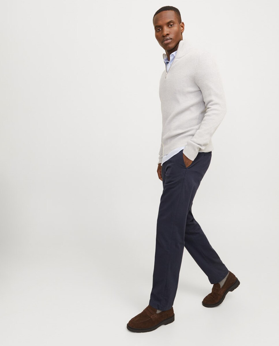 Pantalón de hombre tipo chino liso - Jack & Jones - Azul marino Azul marino-8