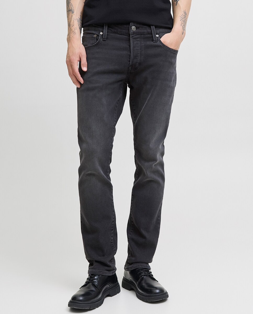 Jeans Tapered Fit Preto-2