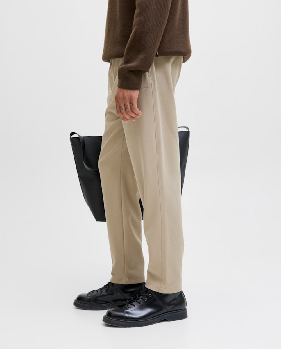 Pantalón de hombre tipo jogger cintura elástica - Jack & Jones - Beige Beige-4