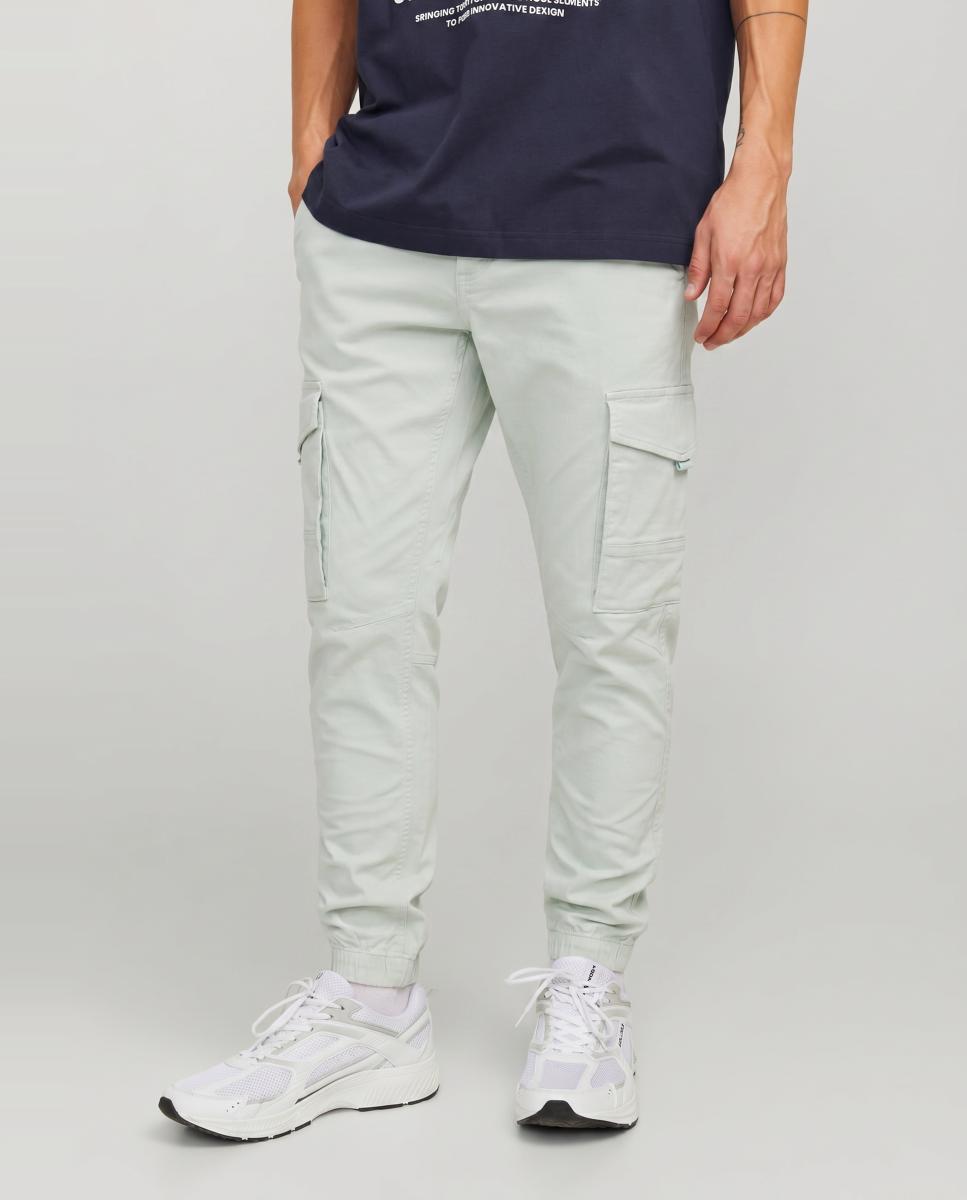 Calças Cargo Slim Fit Creme-2