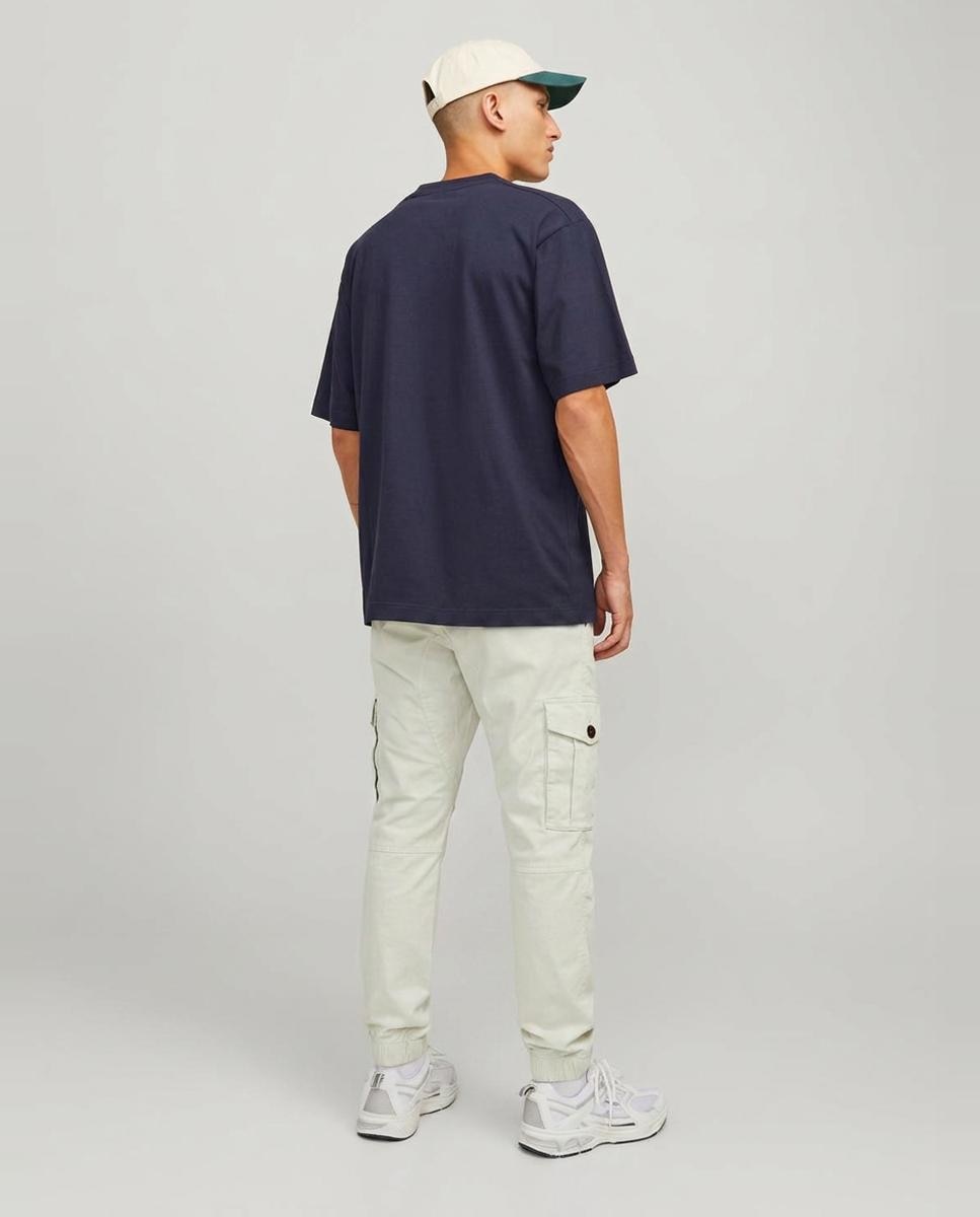 Calças Cargo Slim Fit Creme-3