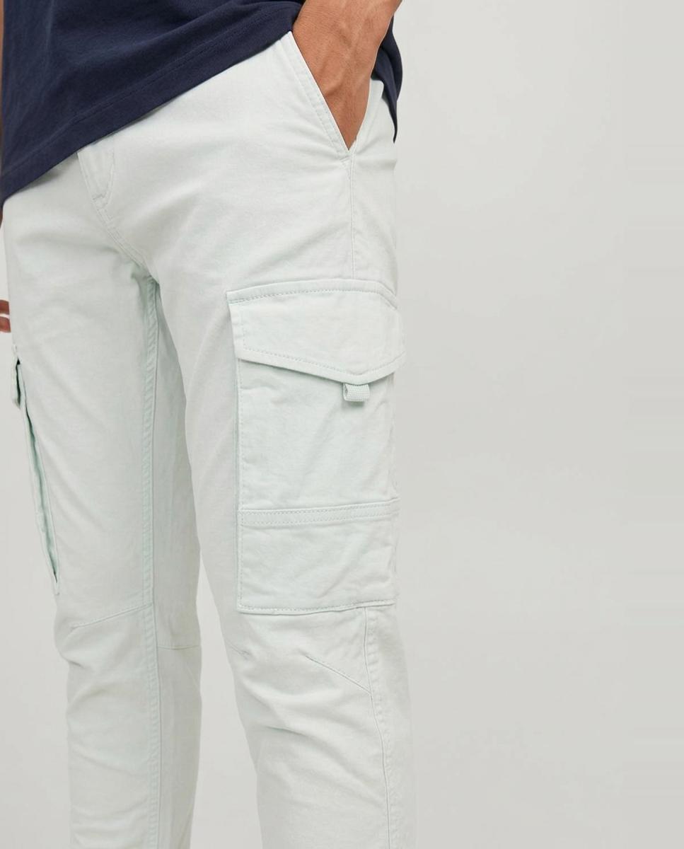 Calças Cargo Slim Fit Creme-4