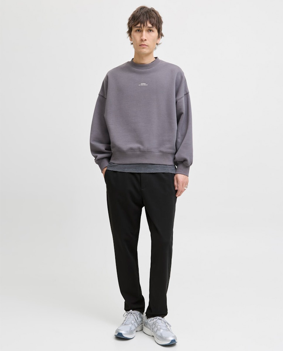 Pantalón de hombre tipo jogger cintura elástica - Jack & Jones - Negro Negro-1