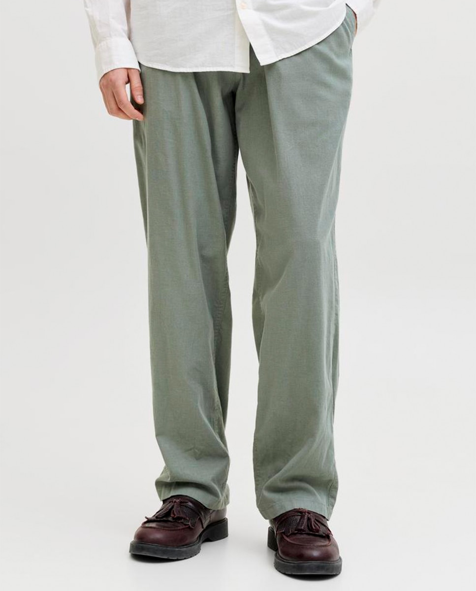 Joggers em Tecido de Sarja com Cintura Elástica Verde-2