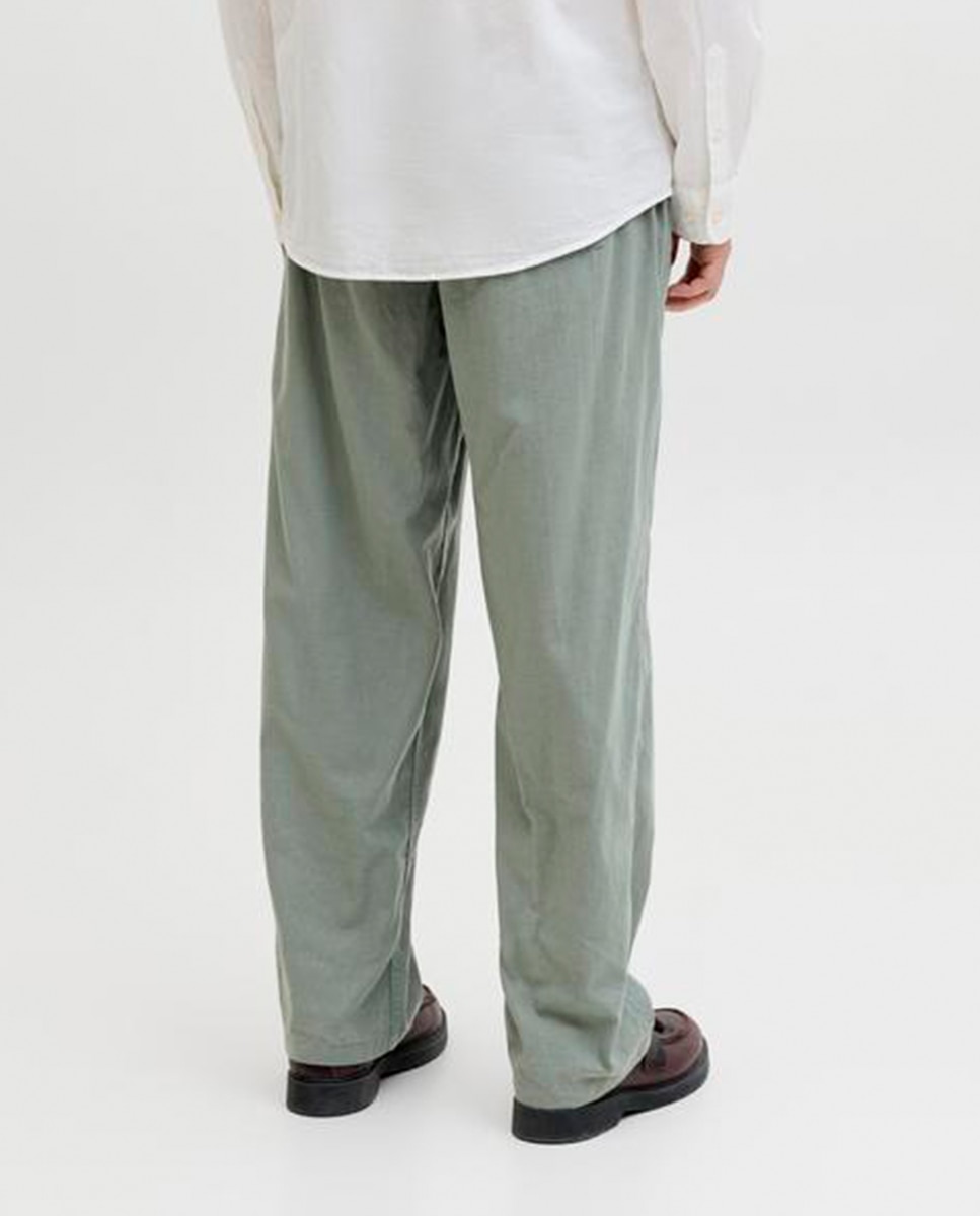Joggers em Tecido de Sarja com Cintura Elástica Verde-3