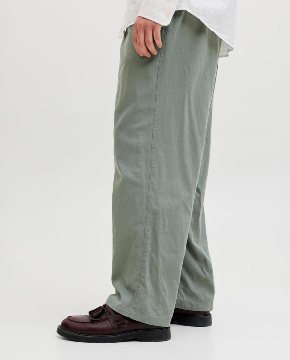 Joggers em Tecido de Sarja com Cintura Elástica Verde-4