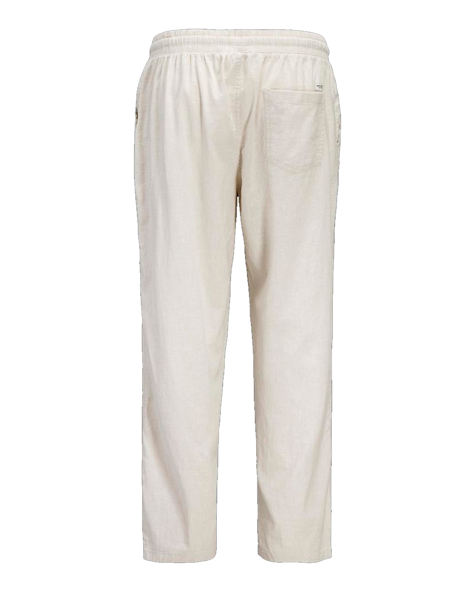 Joggers em Tecido de Sarja com Cintura Elástica Bege-7