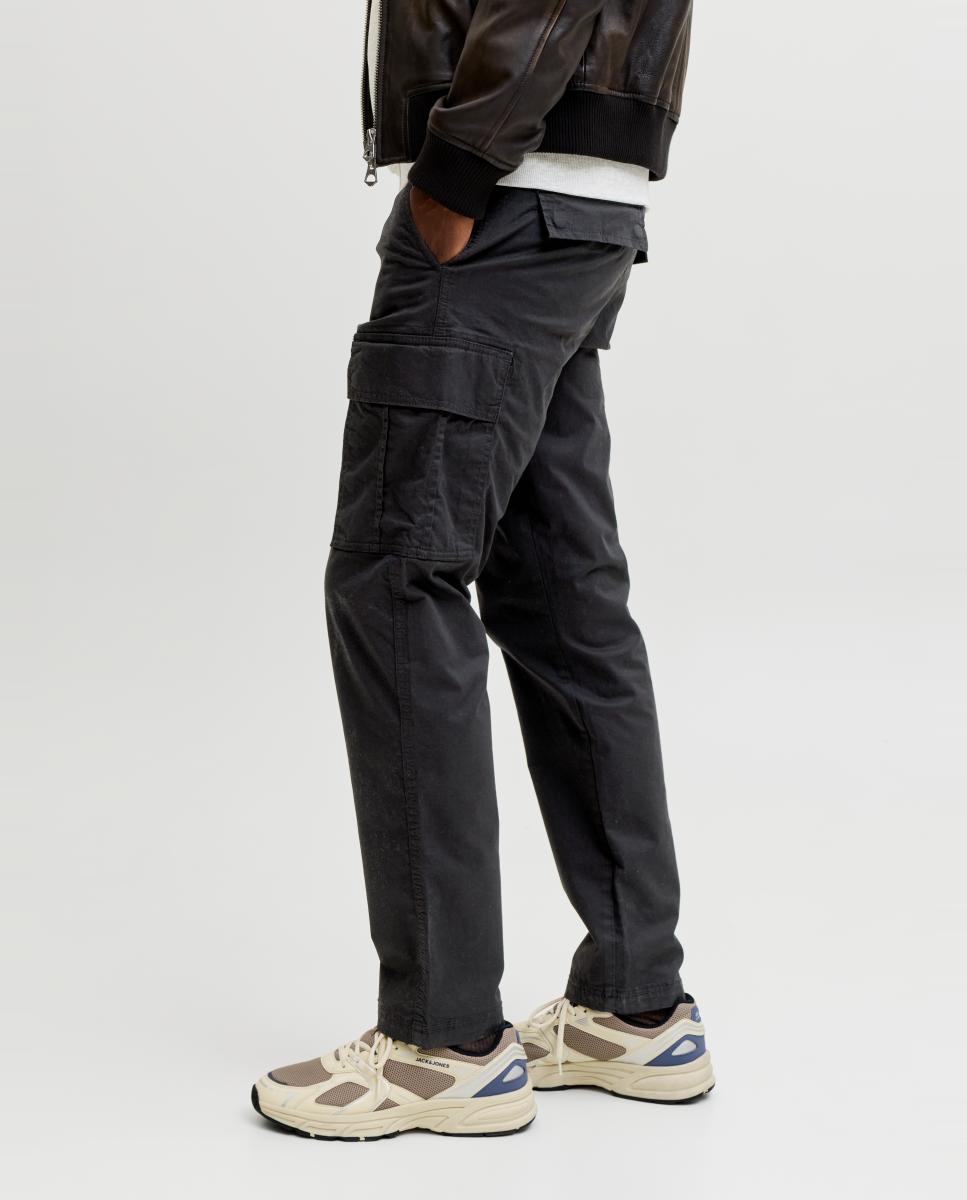 Calças Cargo Relaxed Fit Preto-5