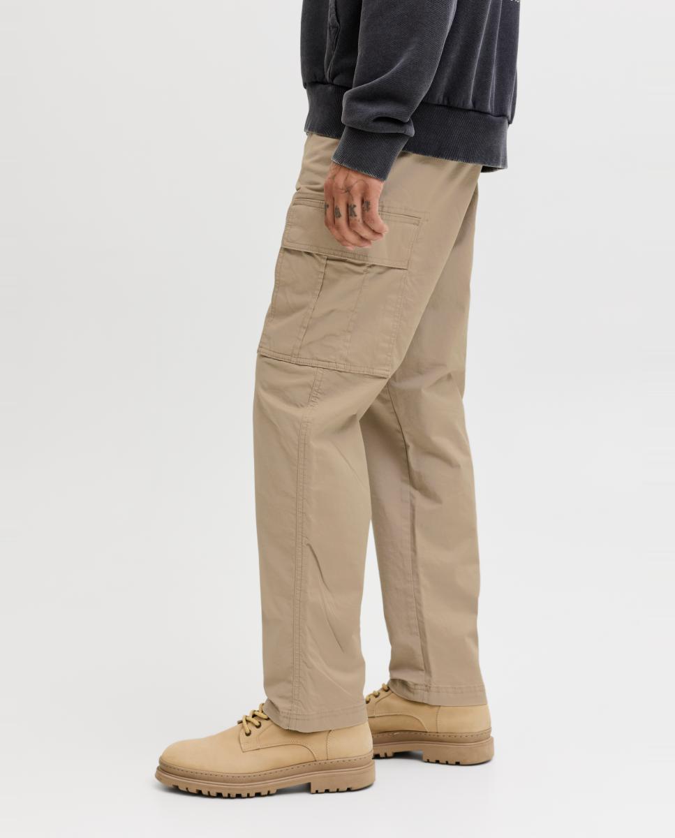 Calças Cargo Relaxed Fit Bege-5