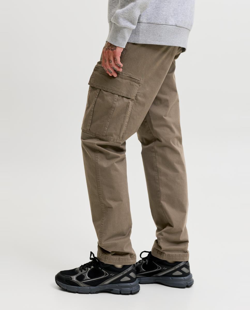 Calças Cargo Relaxed Fit Caqui-5