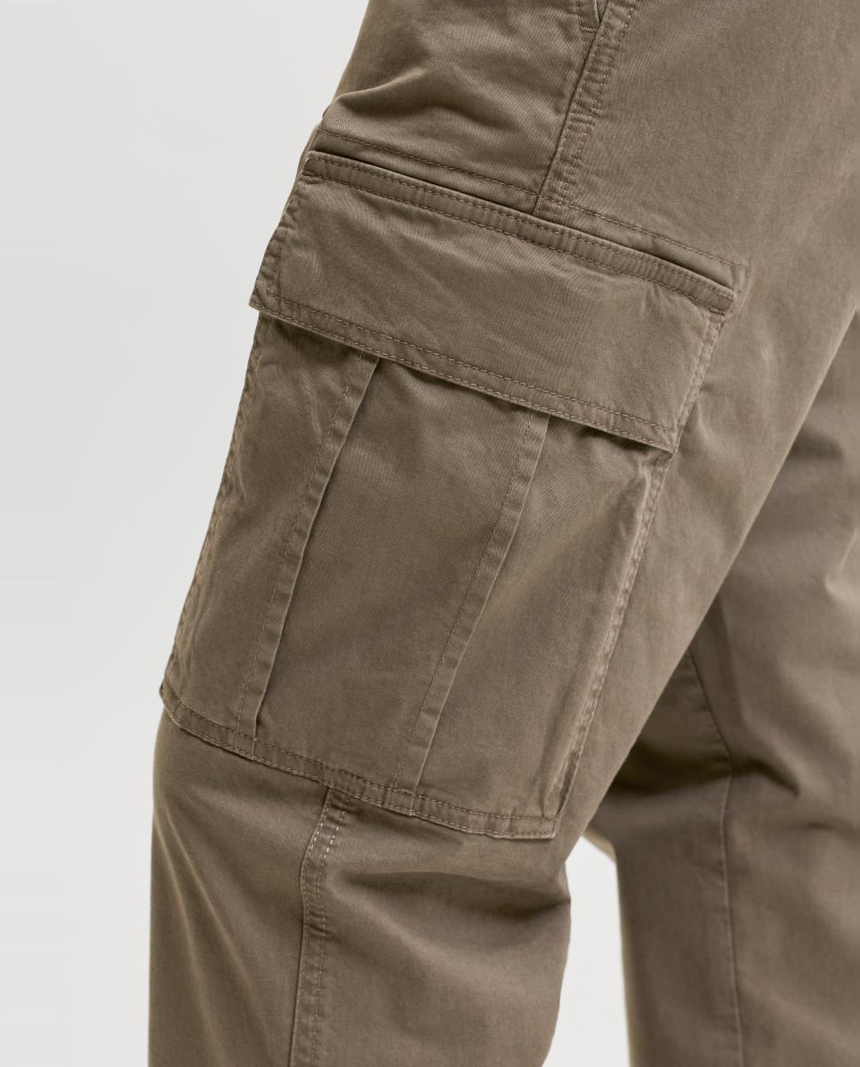 Calças Cargo Relaxed Fit Caqui-6