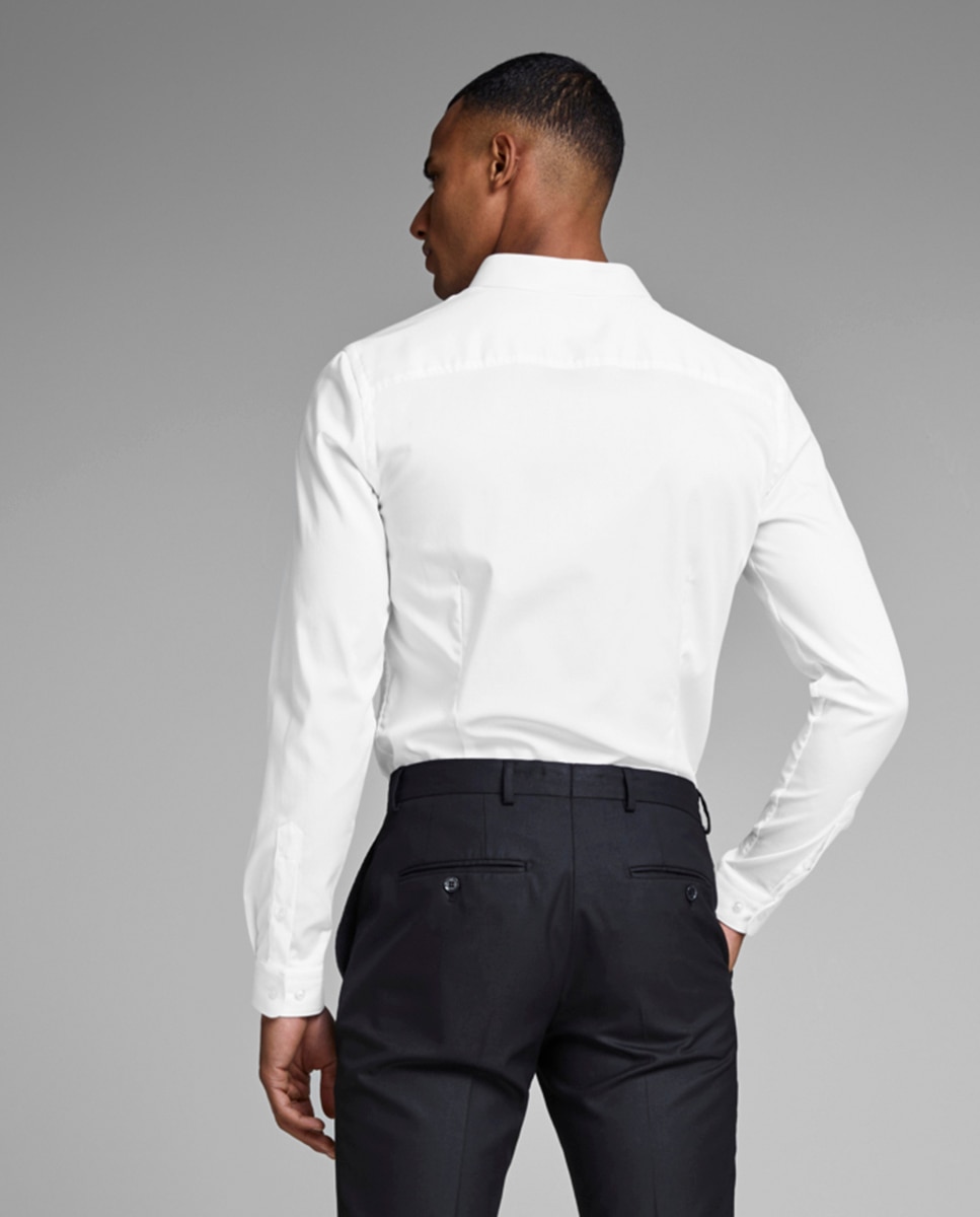 Camisa azul e branca slim Branco-2