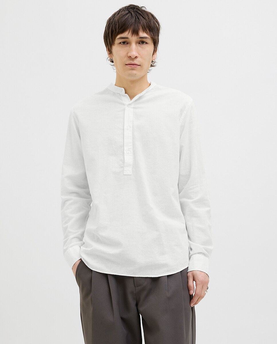 Imagem 0 de Camisa de Manga Comprida com Gola à Padre