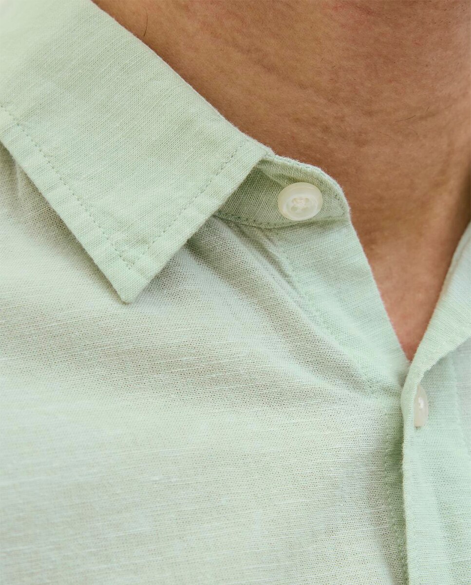 Camisa Slim com Manga Curta Verde-4