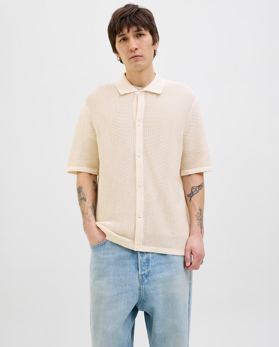 Imagem 0 de Camisa de Manga Curta com Estrutura de Malha