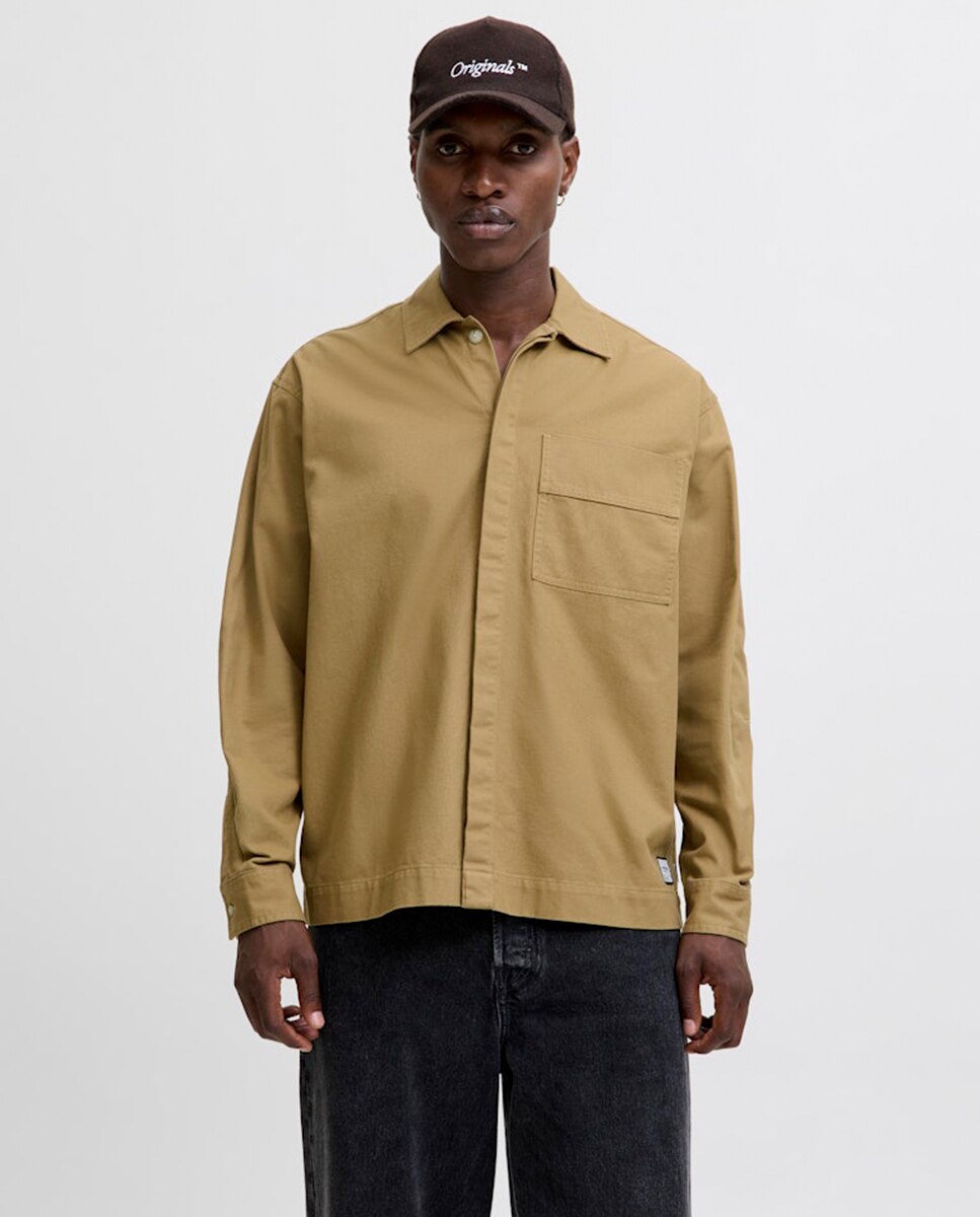 Jack & Jones - Camisa de hombre manga larga con bolsillo lateral.