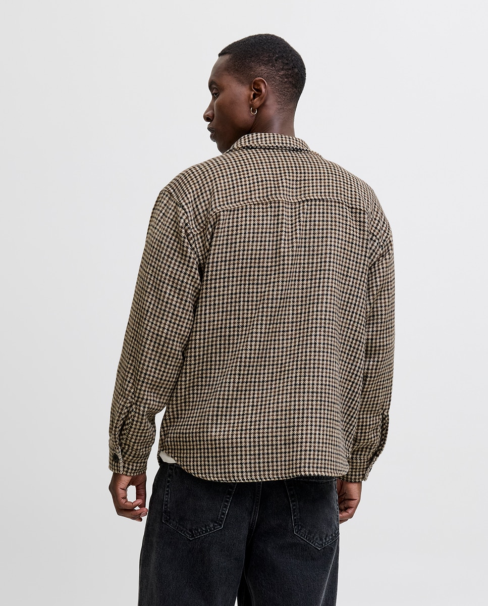 Sobrecamisa de cuadros con corte relax de hombre - Jack & Jones - Marrón Marrón-2