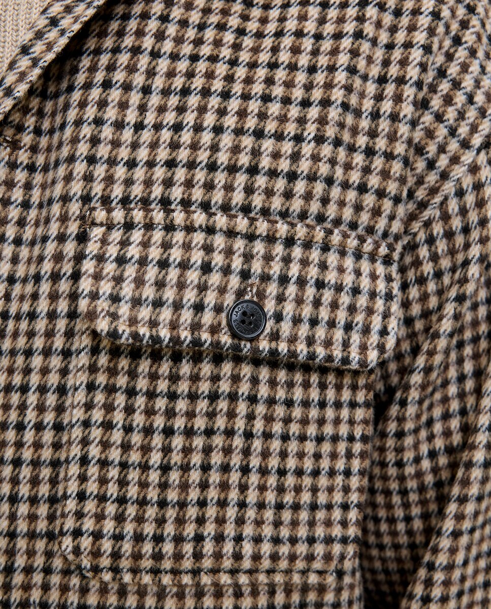 Sobrecamisa de cuadros con corte relax de hombre - Jack & Jones - Marrón Marrón-5