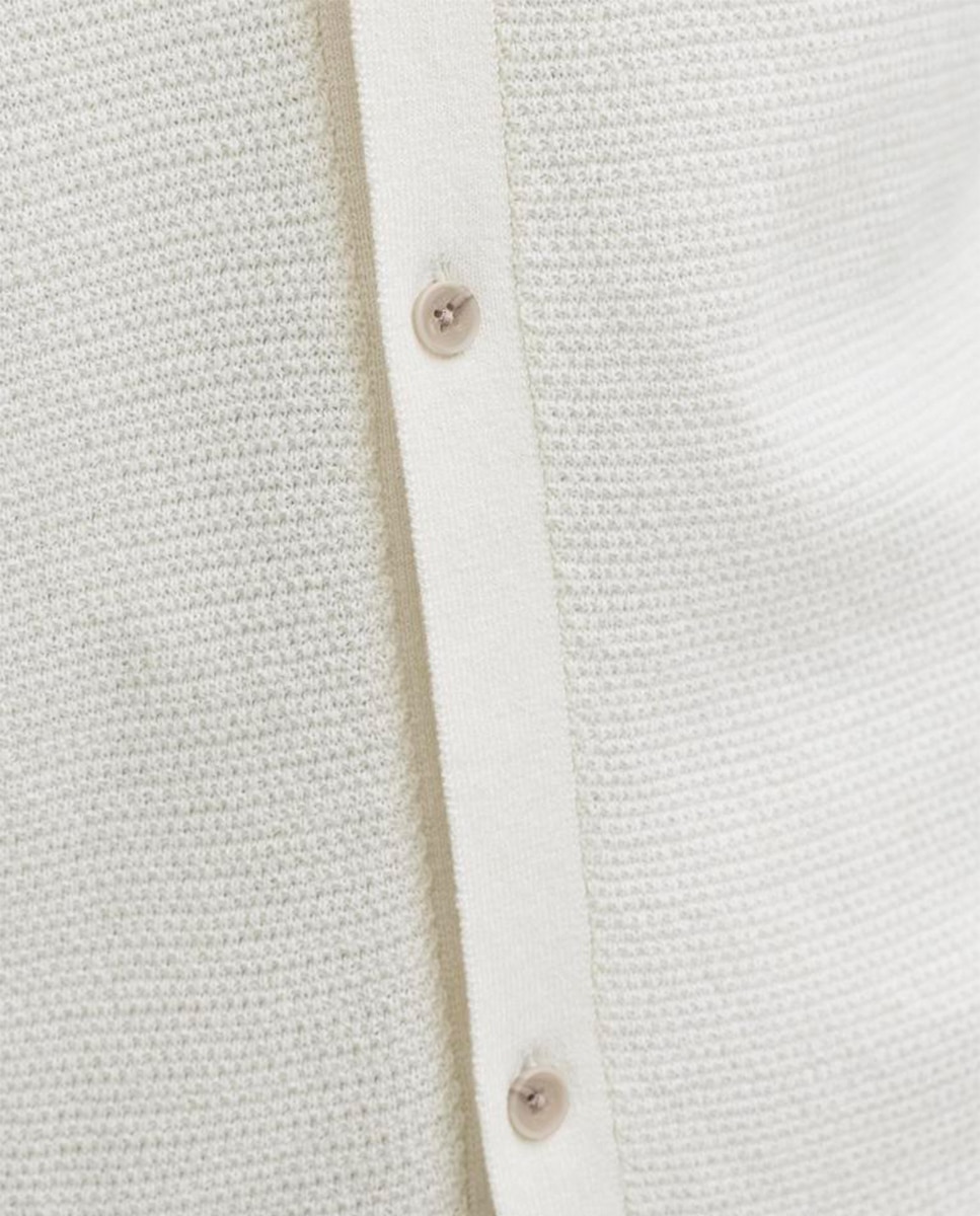 Camisa de Malha com Manga Curta Branco-4