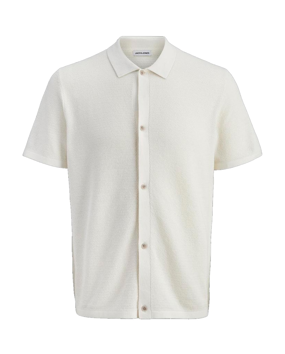 Camisa de Malha com Manga Curta Branco-6