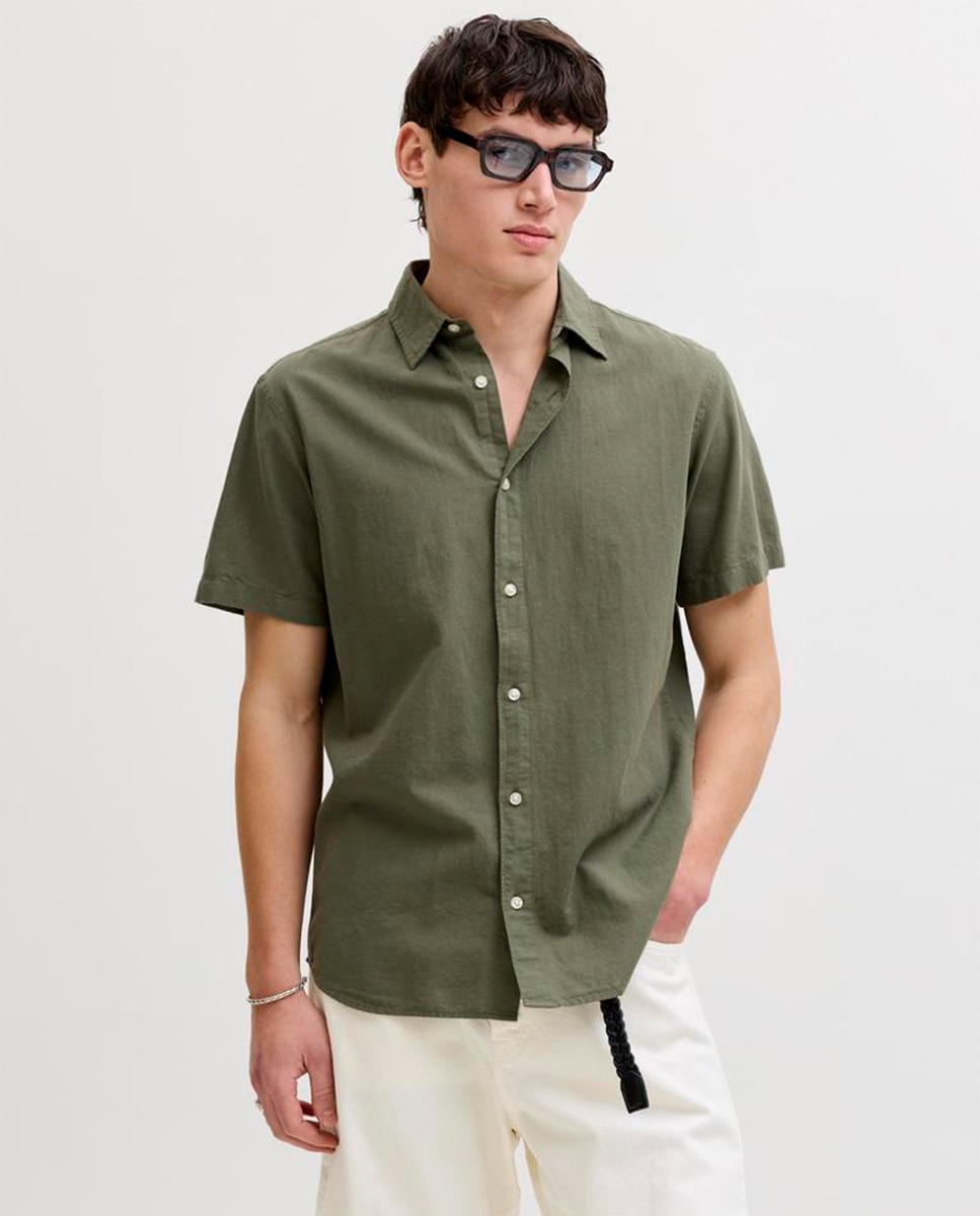 Jack & Jones - Camisa de hombre manga corta de lino.