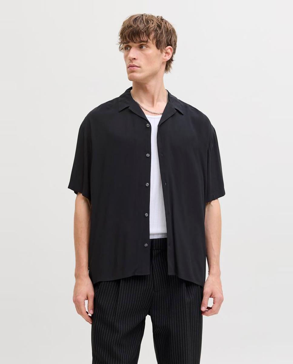 Jack & Jones - Camisa resort de hombre manga corta lisa.