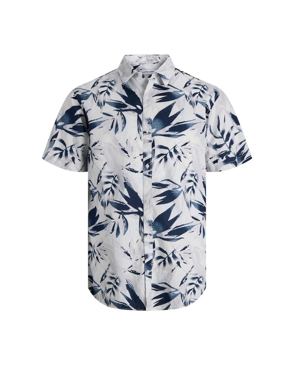 Camisa Estampada de Manga Curta Branco-6