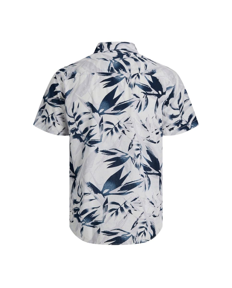 Camisa Estampada de Manga Curta Branco-7