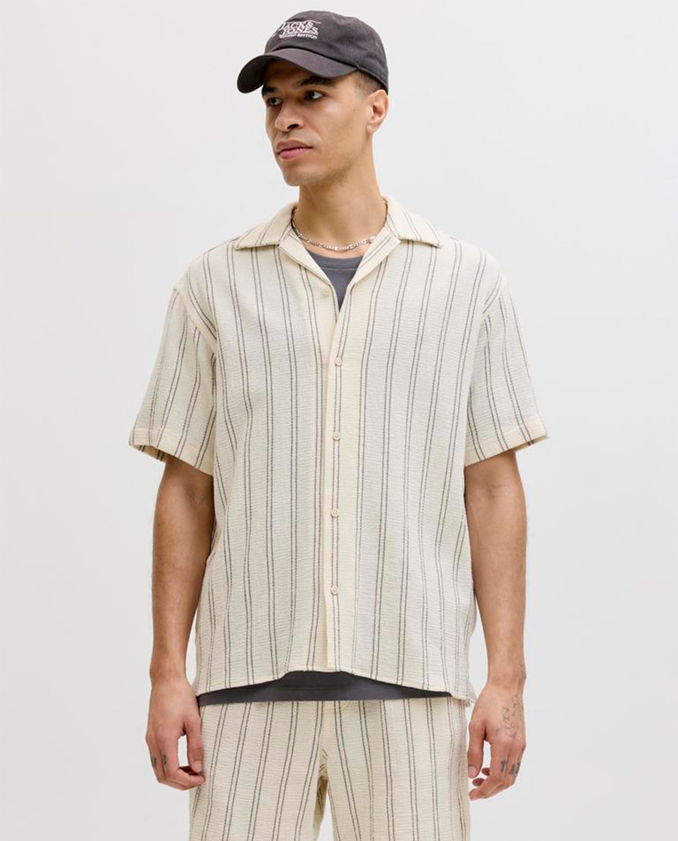 Jack & Jones - Camisa de hombre de manga corta de rayas relaxed fit.