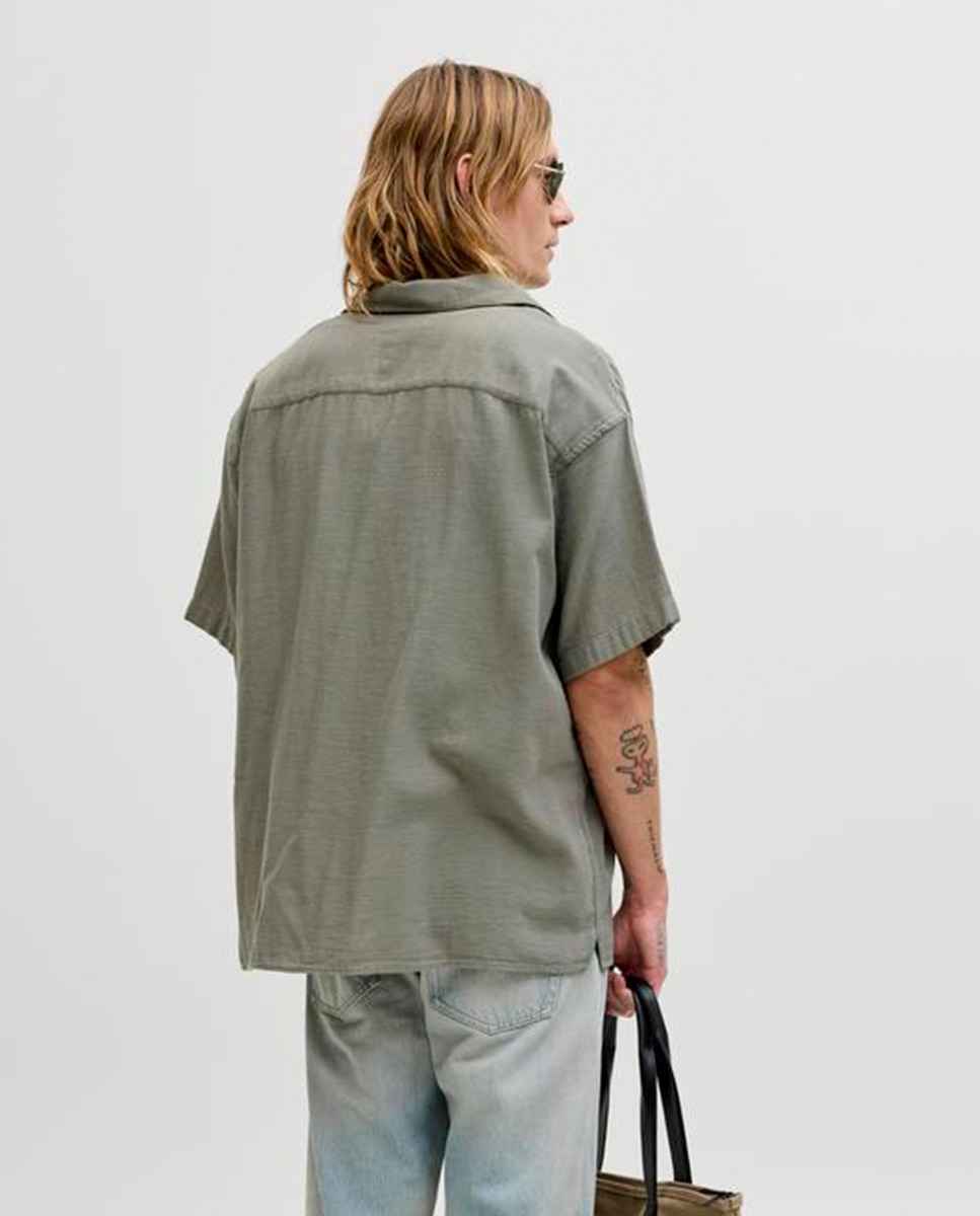 Camisa Resort Relaxed Fit com Manga Curta Verde-2
