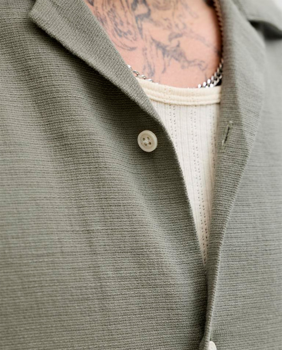 Camisa Resort Relaxed Fit com Manga Curta Verde-5