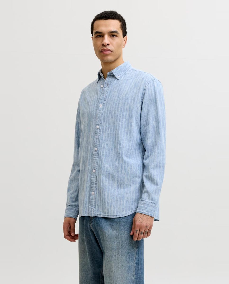 Jack & Jones - Camisa de hombre chambray manga larga.