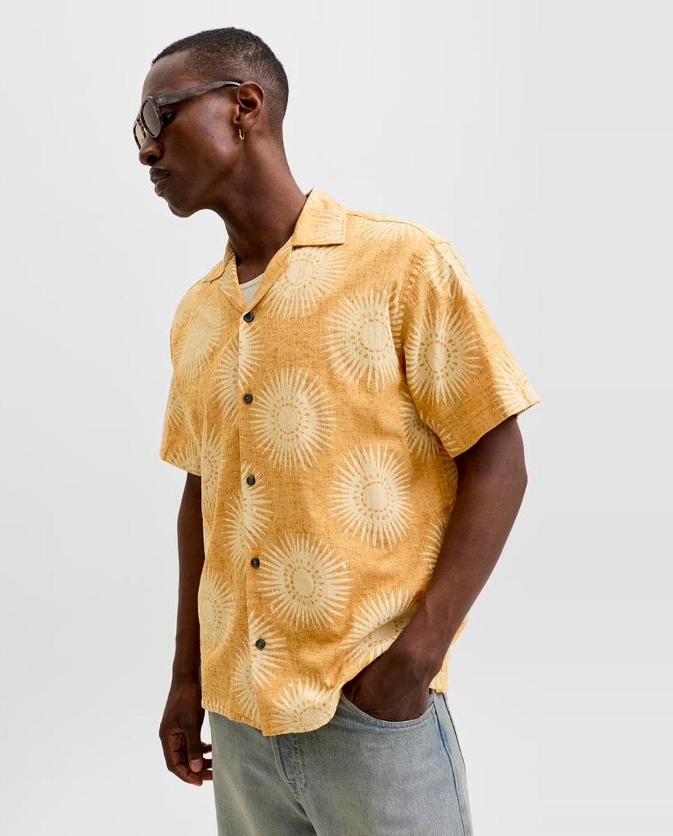 Camisa resort de hombre manga corta - Jack & Jones - Amarillo Amarillo-3