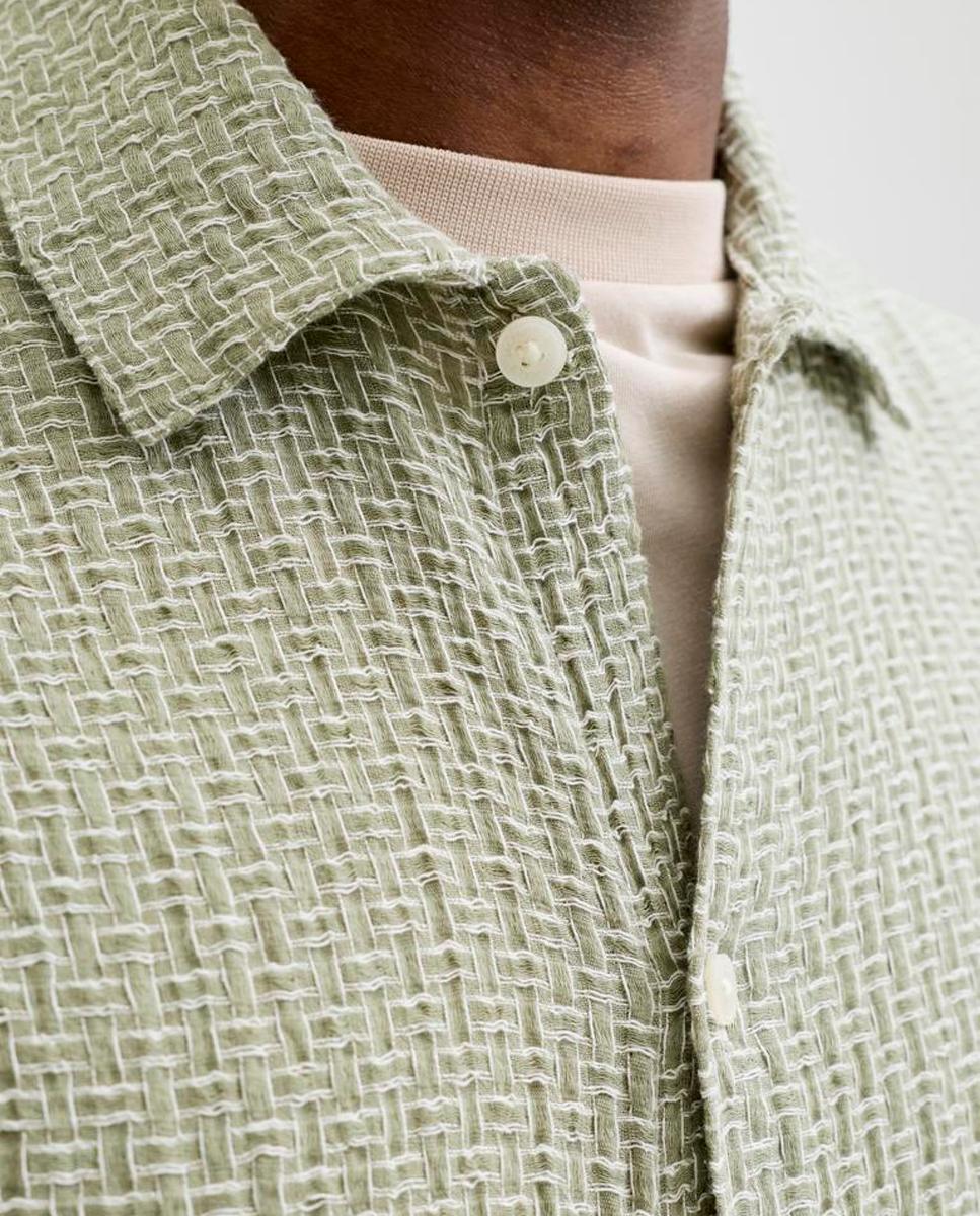 Camisa Resort de Manga Curta Verde-4