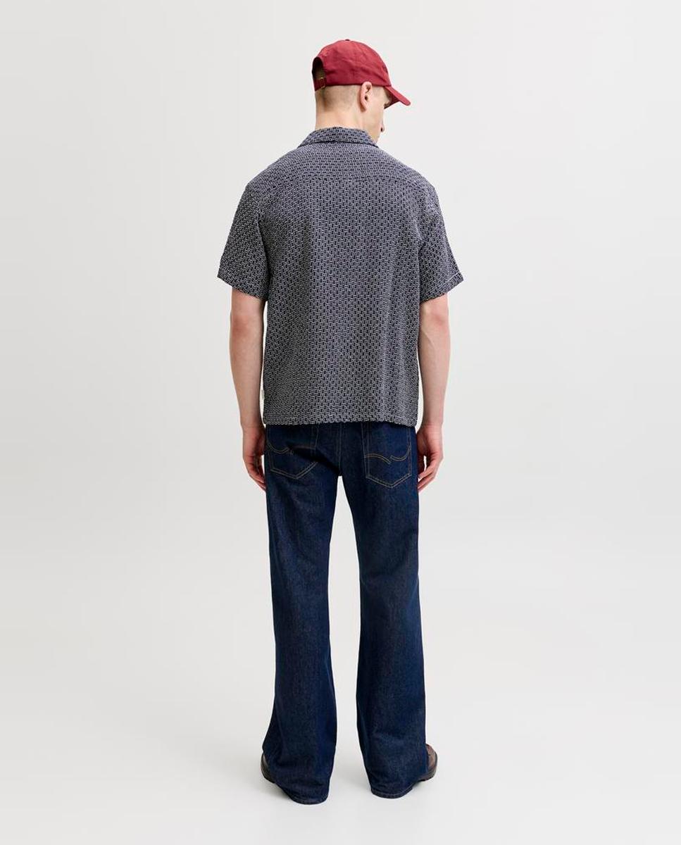 Camisa resort de hombre manga corta - Jack & Jones - Azul marino Azul marino-2